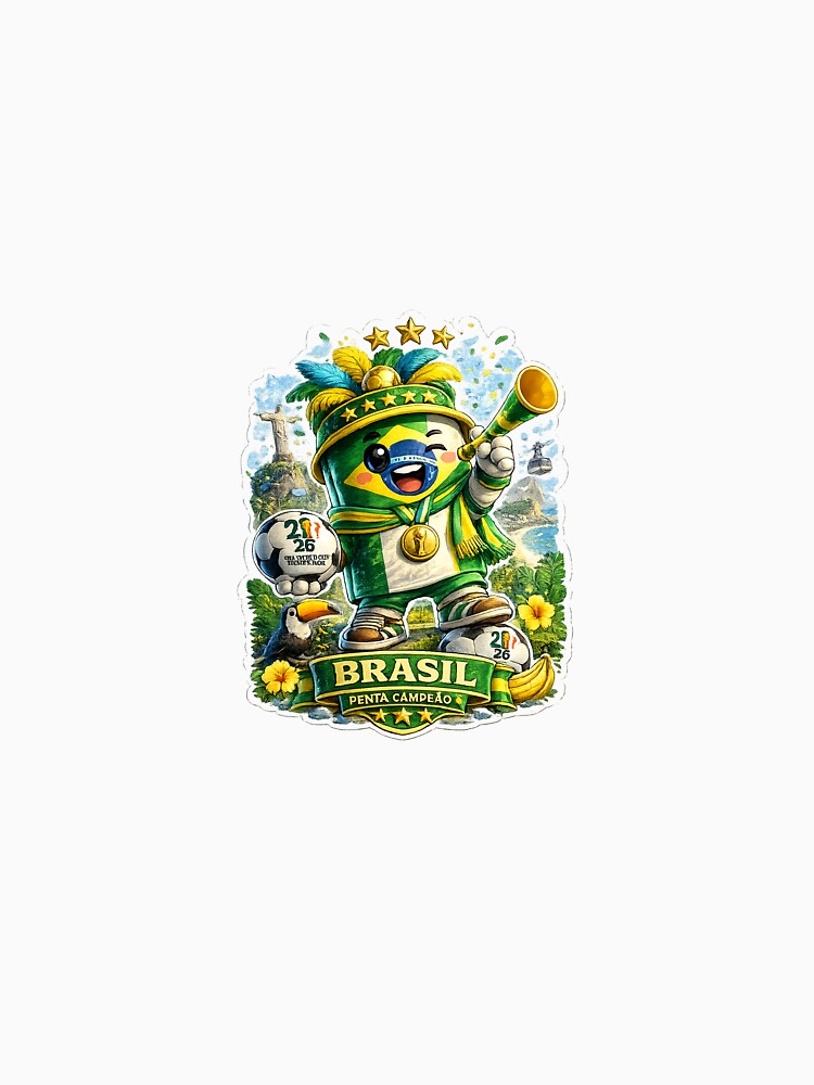 Brazil Soccer Fan Sticker | Cute Brazilian Football Champion Mascot by Julianto Tri Rizki