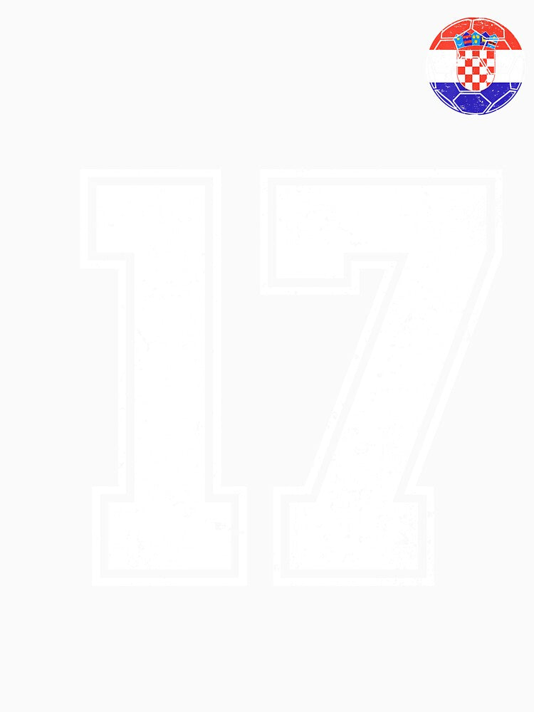 Croatia Soccer Number 17 Vintage Sports Fan by KristenosNehk