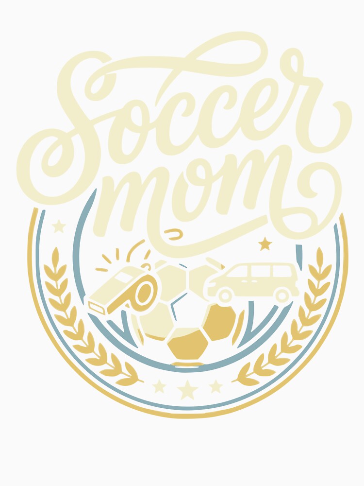 Retro Soccer Mom Badge Vintage Sports Van and Whistle by Abaseen