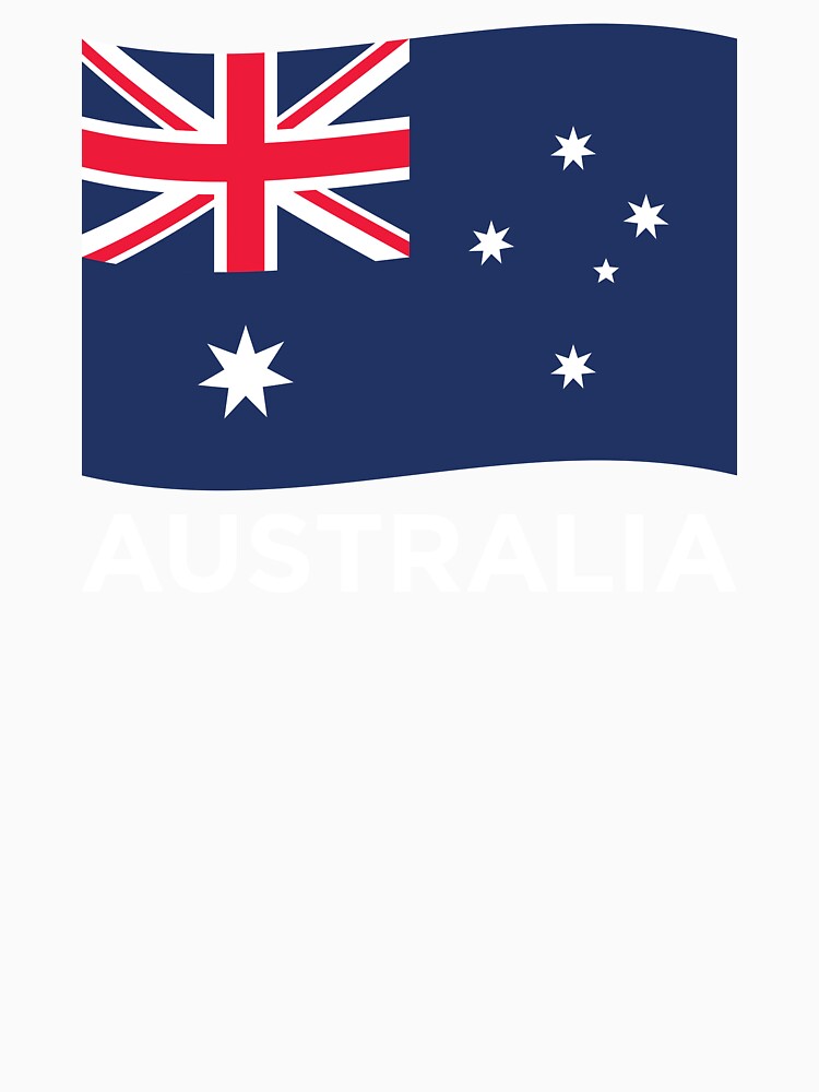 Australia Wave Flag With Text (On Black) by STUDIO-72