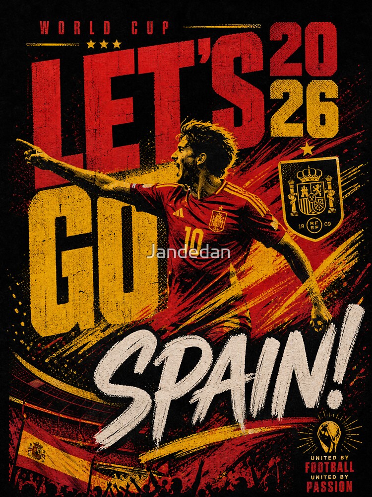 World Cup 2026 | Let’s Go Spain Distressed Graphic by Jandedan