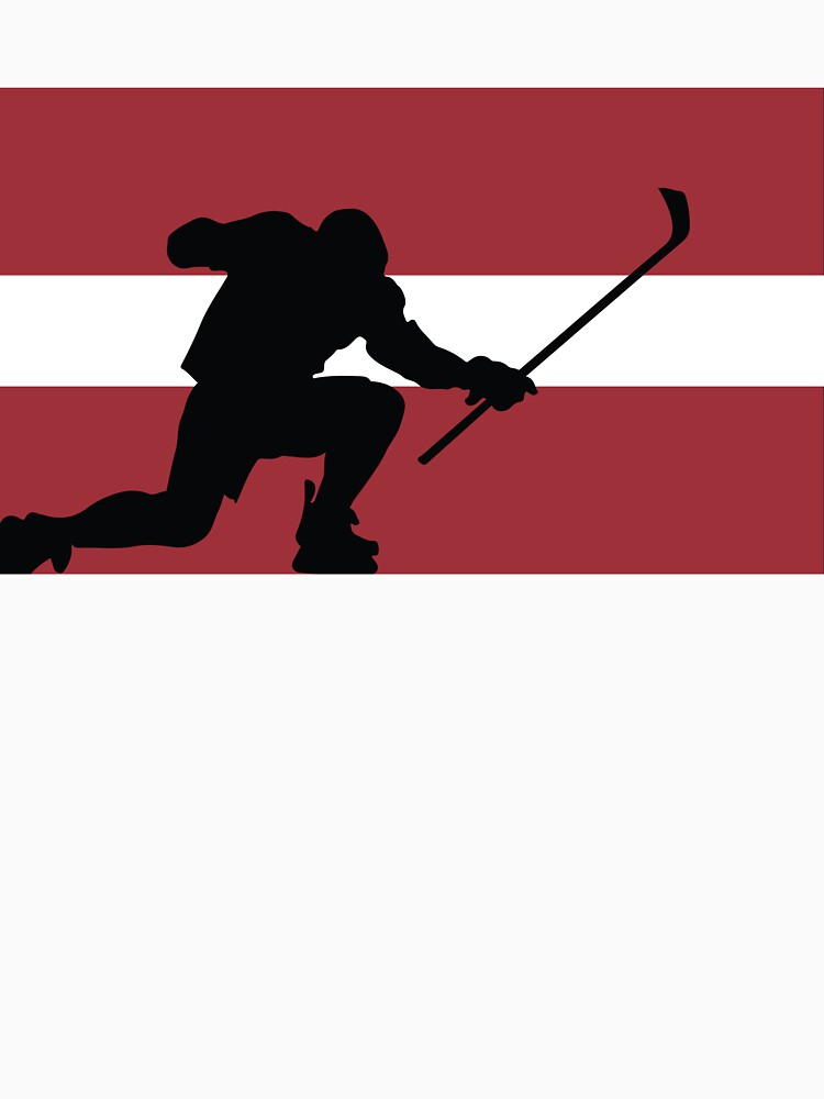 Latvia Ice Hockey Silhouette Celebration by CanvasTee