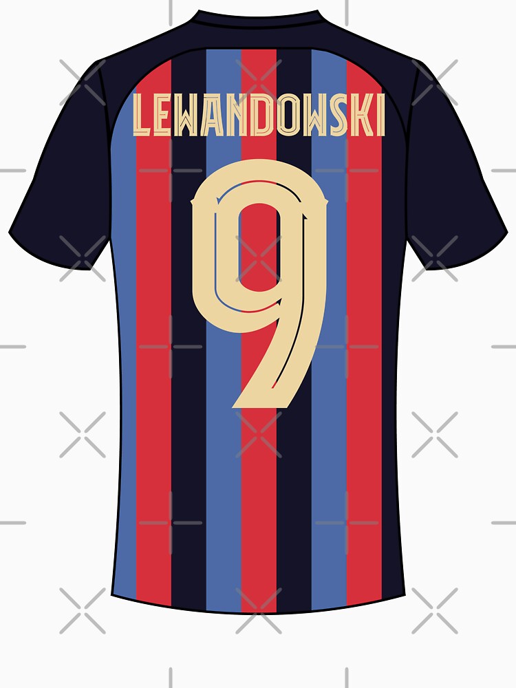 Robert Lewandowski barcelona football jersey number 9 by Justtrendytees