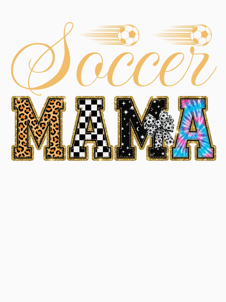 Soccer Mama Leopard Tie Dye Checkered Glitter Sports Mom by Abaseen