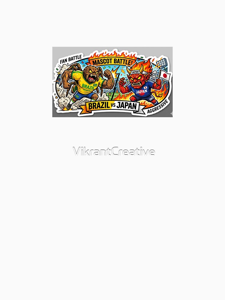 Brazil vs Japan World Cup 2026 Mascot Battle Sticker — Tarantula Oni Aggressive Soccer Fan Decal by VikrantCreative