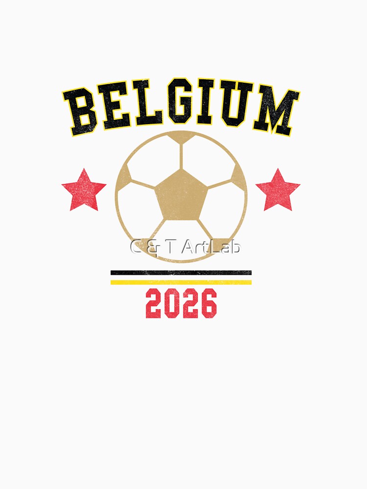 Belgium — Vintage Soccer Tee by C & T ArtLab