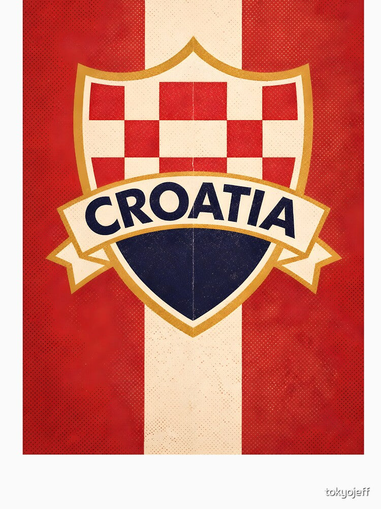 Retro Croatia Crest Shirt – Vintage Football Supporter Graphic by tokyojeff