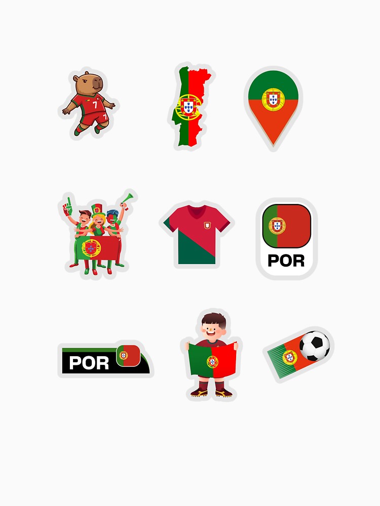 Portugal Football Sticker Pack — Soccer Fan Clipart Set by KAWAII STUDIO NB