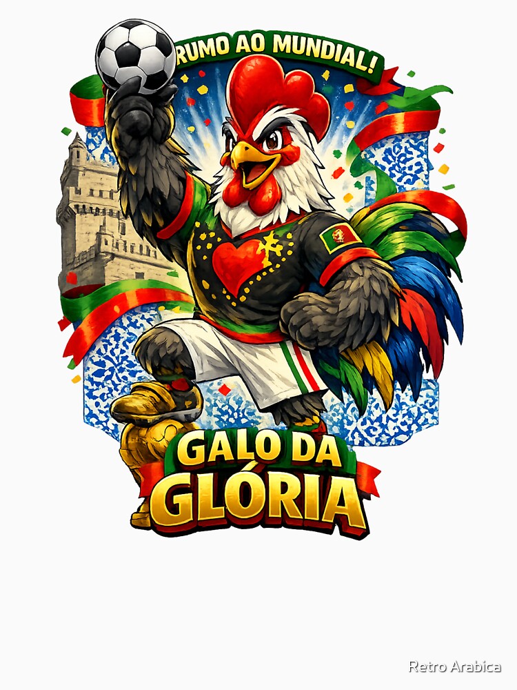 Portugal Rooster World Cup 2026 Fan Art by Retro Arabica