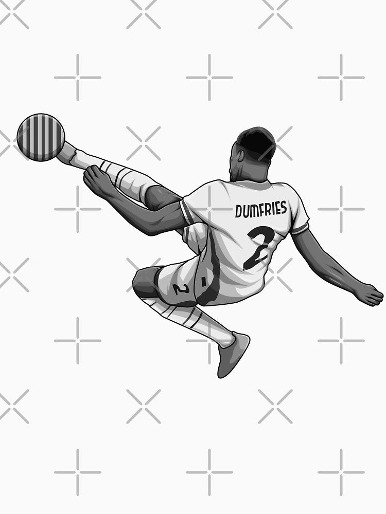 Denzel Dumfries Black and White Version by Aldduardo