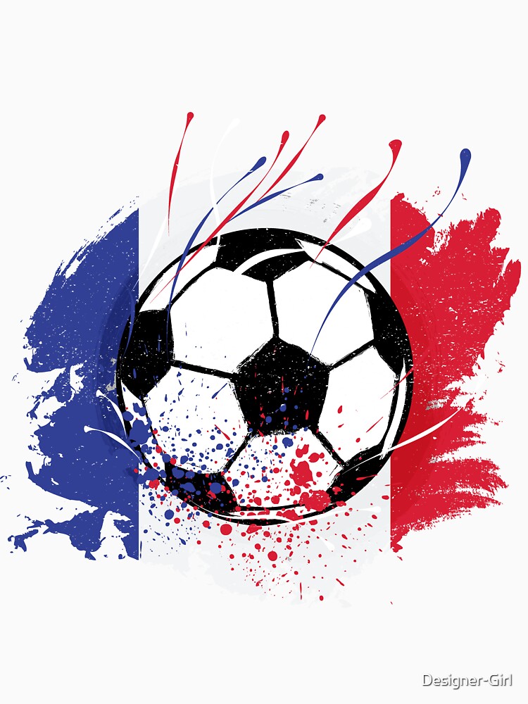 France Football France Flag Grunge Footballfan by Designer-Girl