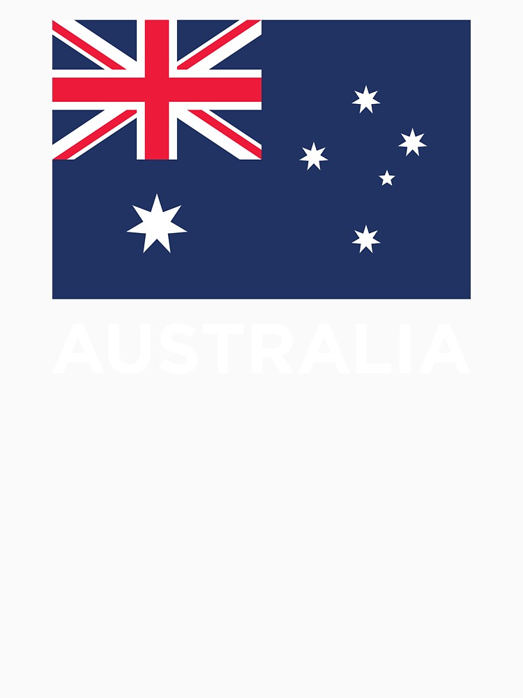 Australia Flag With Text (On Black) by STUDIO-72