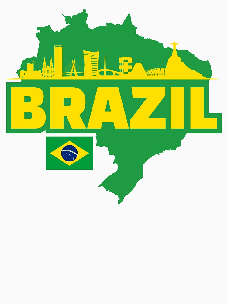 Brazil Map, Flag, and Skyline by UNK-Fatigues