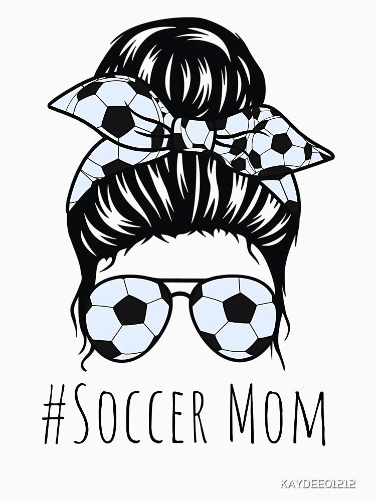 Funny Women Soccer Mom Life Bonus Mom Mothers Day sporting Mom Messy Bun by KAYDEE01212 ✨