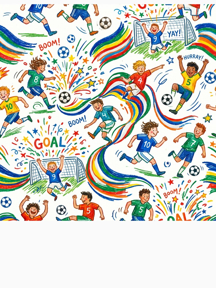GOAL! Colorful Kids Soccer Celebration Pattern by TaiwanMemory