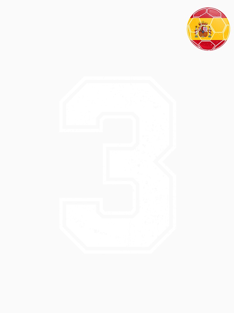 Spain Soccer Number 3 Vintage Sports Fan by KristenosNehk