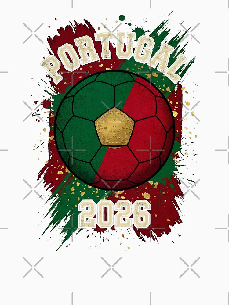 Portugal 2026 Soccer - Paint Splash Flag Ball by Imaginationbeyond