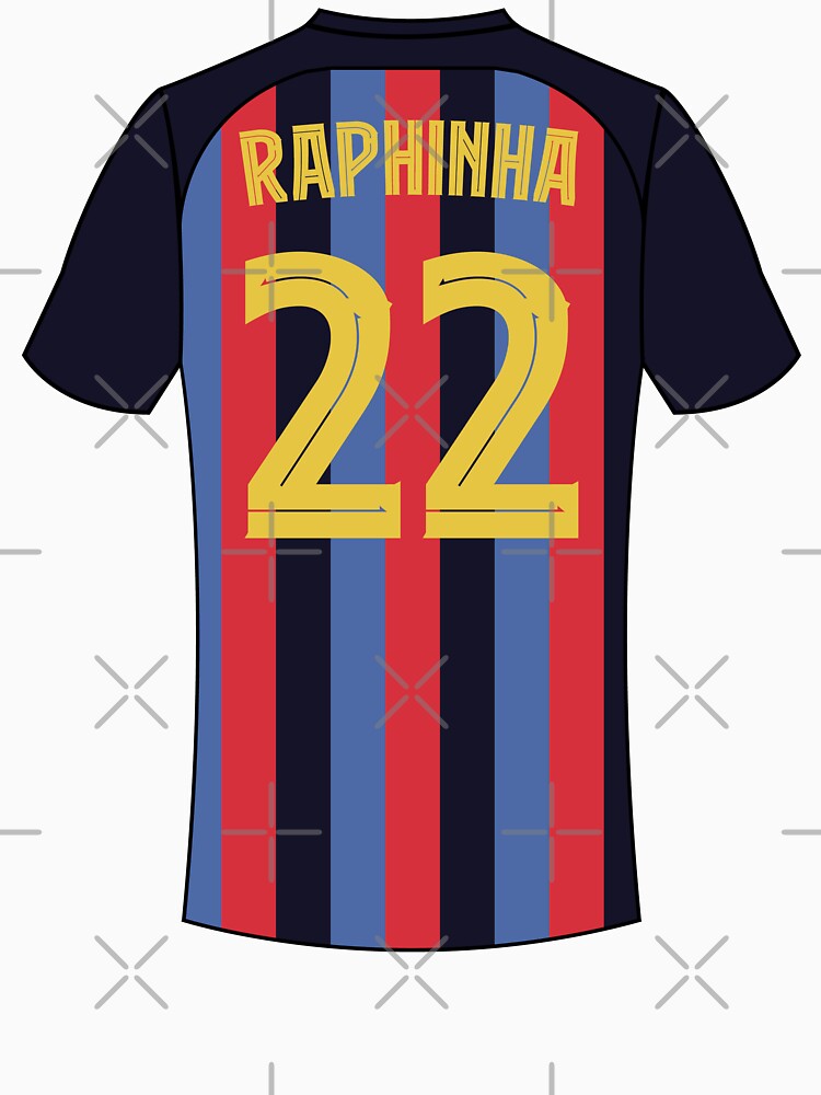 Raphinha Barcelona football jersey number 22 by Justtrendytees