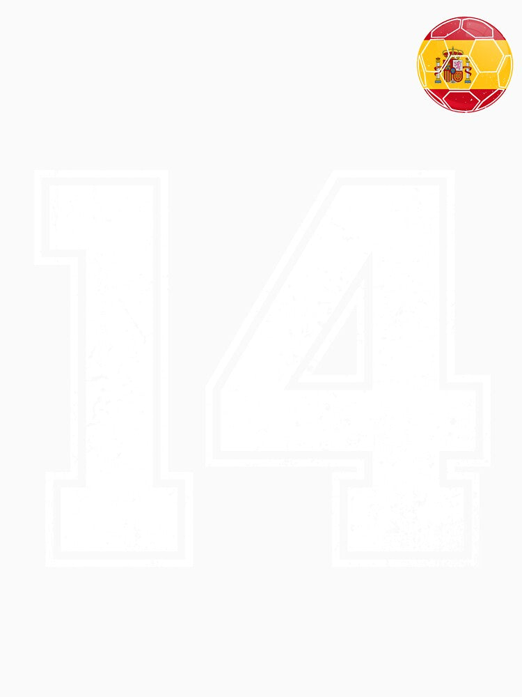 Spain Soccer Number 14 Vintage Sports Fan by KristenosNehk