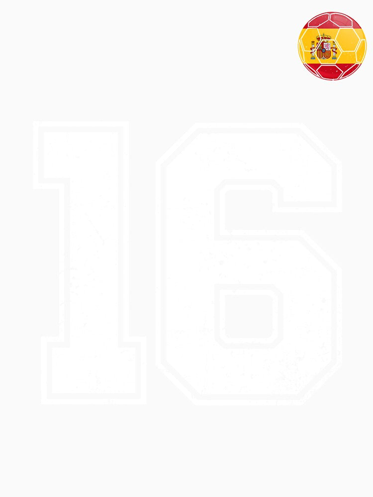 Spain Soccer Number 16 Vintage Sports Fan by KristenosNehk