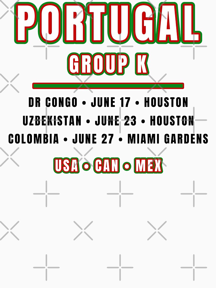 Portugal Football Fixtures T-Shirt – Group K Schedule Shirt by The Hairy Melon