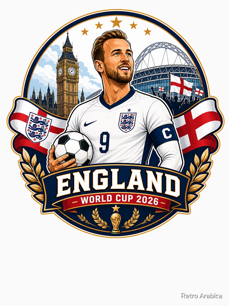 English Number 9 Football Crest by Retro Arabica