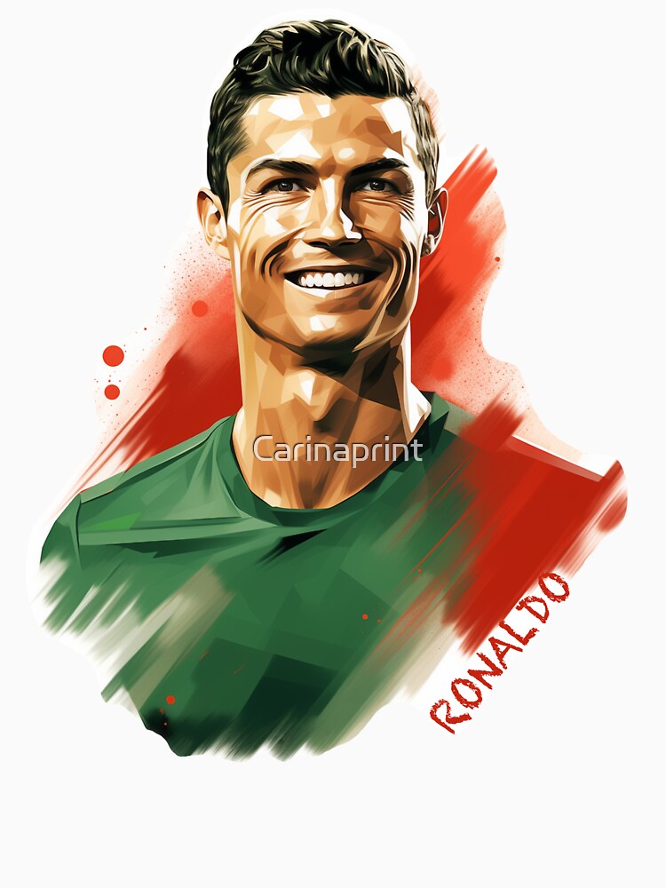 Portrait Smiling soccer player Cristiano Ronaldo by Carinaprint