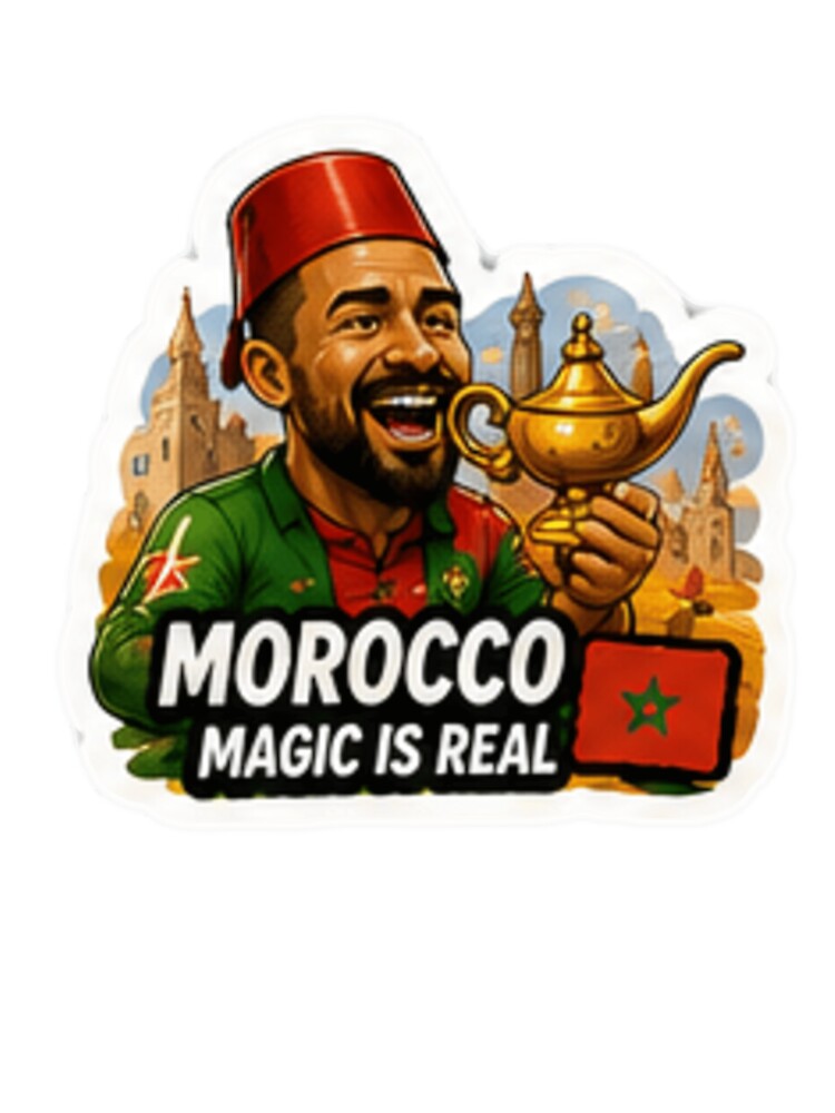 Funny Morocco Soccer Supporter Sticker by Pixanova