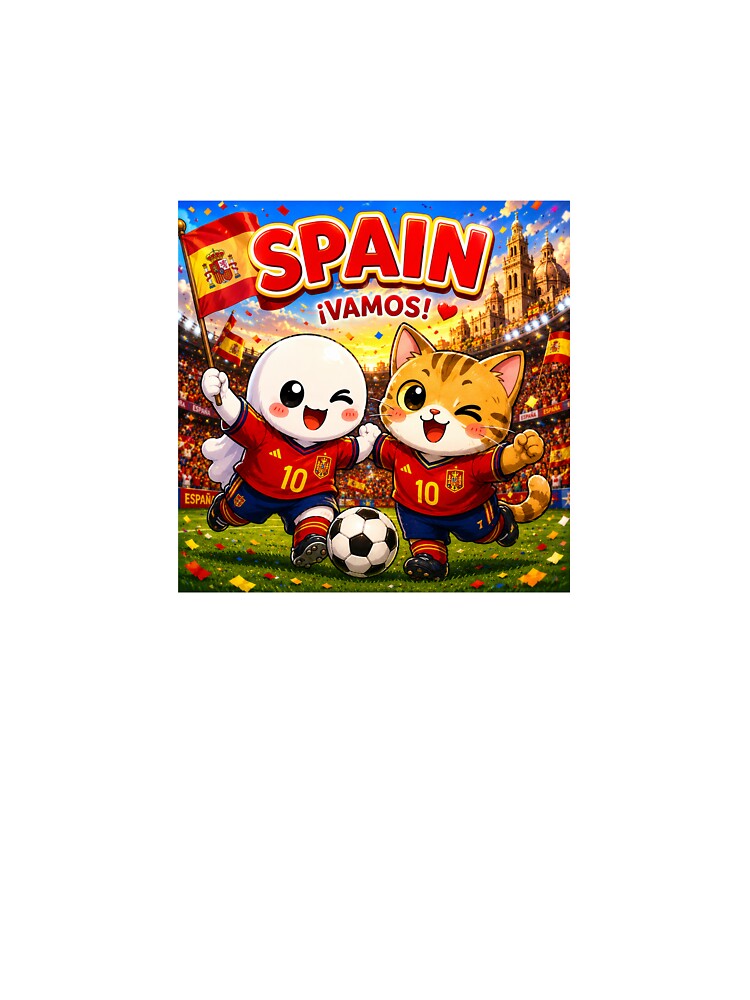 Cute Spain Football Friends by QuirkNest Studio
