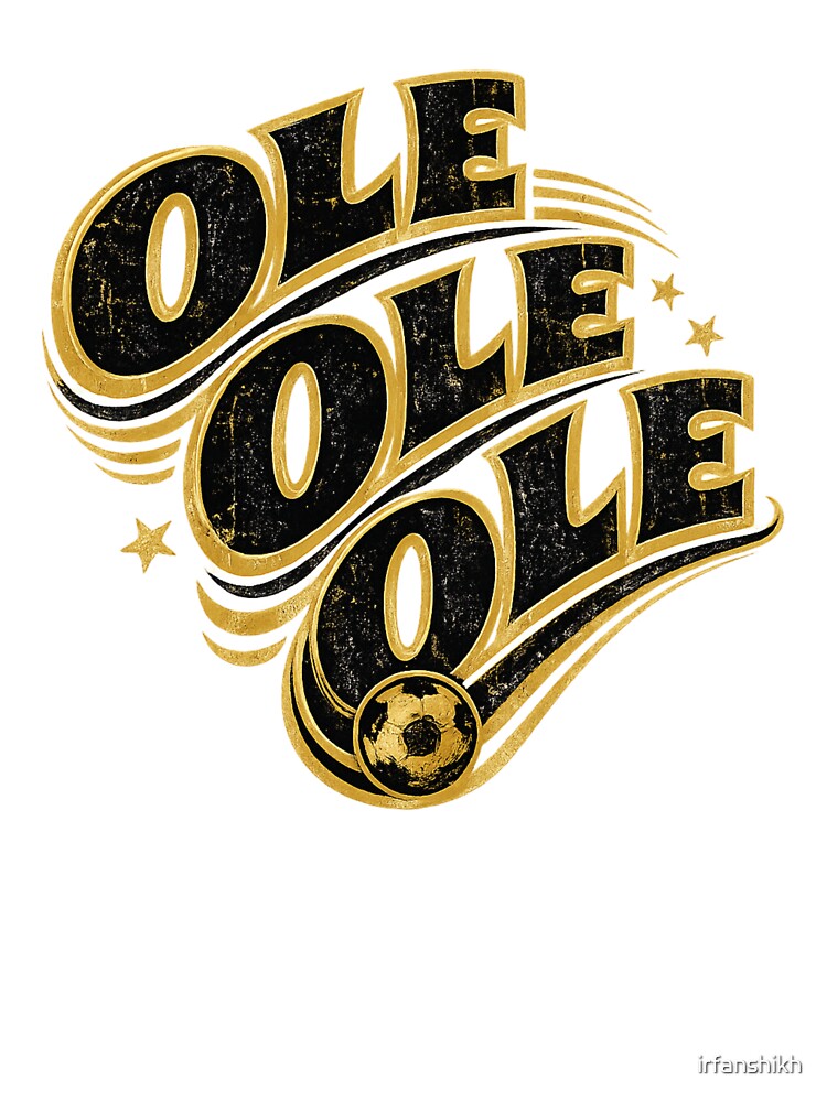Ole Ole Ole Gold Black Soccer Typography – Bold Football Celebration Chant Art | Soccer Fan Gift by irfanshikh