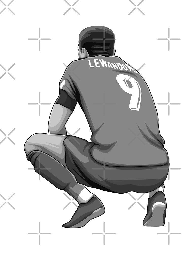 Robert Lewandowski Black and White Version by Aldduardo