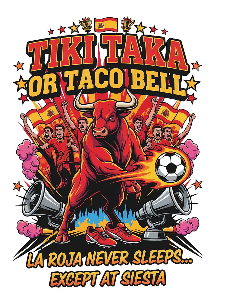 La Roja Never Sleeps Except At Siesta Football Art by Aminlazir