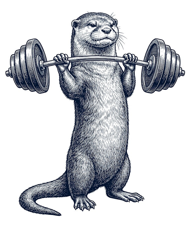 Vintage Otter Weightlifting Deadlift Gym Animal Lover by DoodleTortle