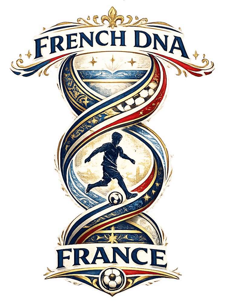 Football  French DNA T-Shirt | France Soccer Fan Design by Atlas Ink Lab