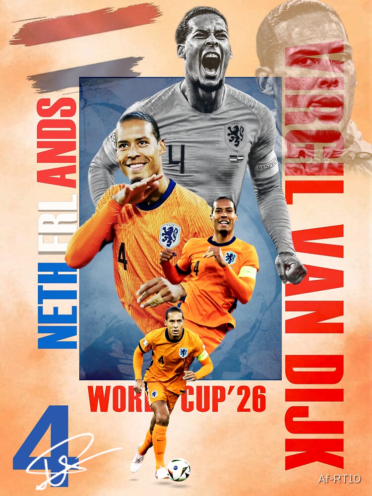 Virgil van Dijk Netherlands Poster - Oranje Football Art Print by Af-RT10