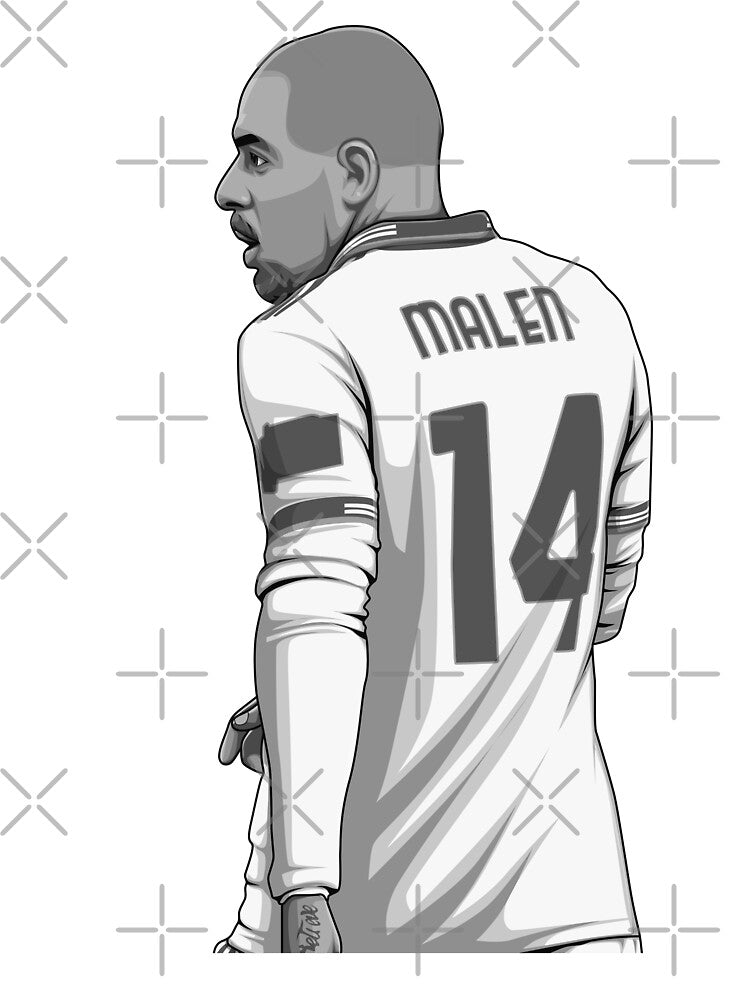 Donyell Malen Black and White Version by Aldduardo