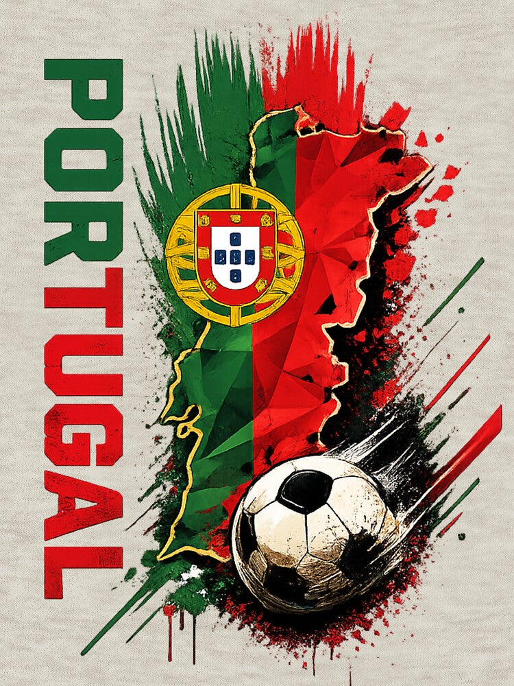 Portugal Football Map Art | Portuguese Soccer Fan Graphic | Portugal National Team Sports Design by TheWorldGameStudio