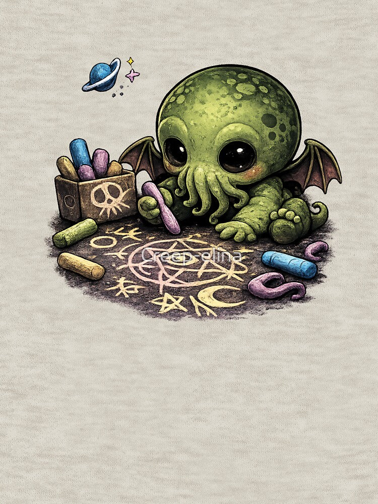 Baby Cthulhu Drawing with Chalk – Dark Cute Lovecraftian Monster by Creep-elina
