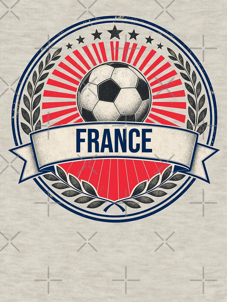 France Vintage Soccer Crest — Retro French Football Badge Fan Emblem by icemanphotos