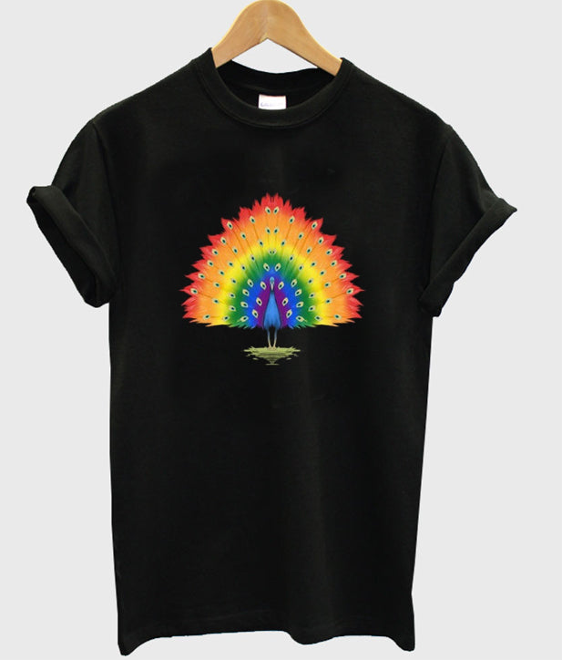 rainbow peacock t-shirt Hoodie, Sweatshirt | PureTeeCo.com