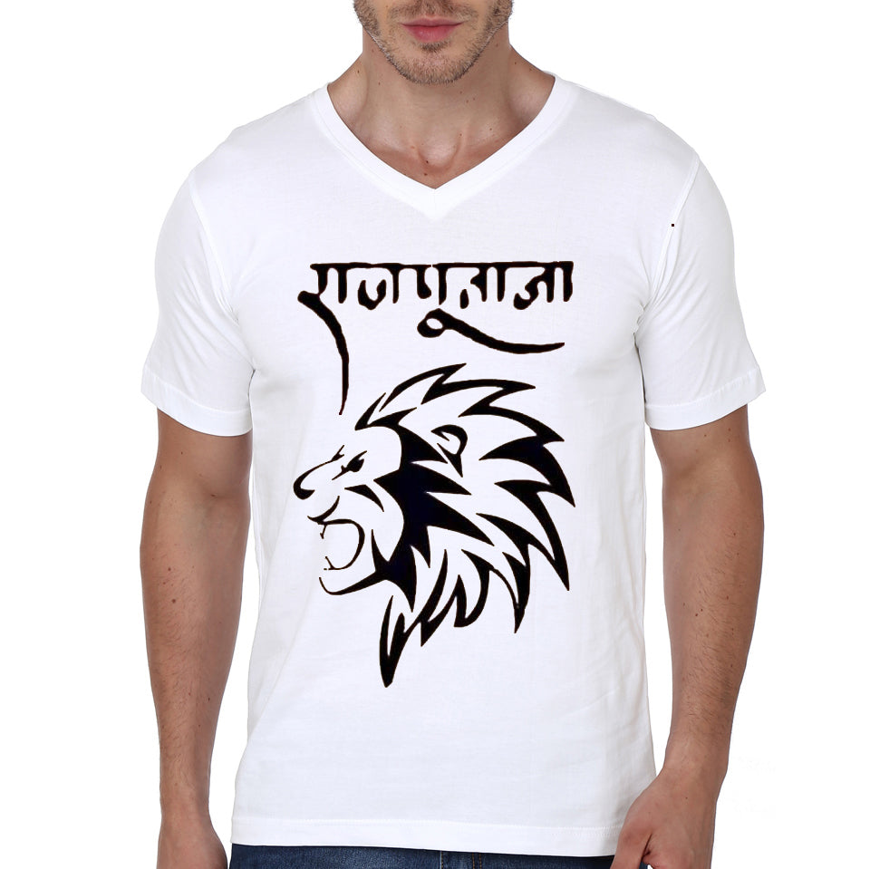 Rajputana White V-Neck T-Shirt Hoodie, Sweatshirt | PureTeeCo.com