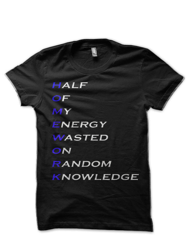 Half Of My Energy Wasted On Random Knowledge T-Shirt Hoodie, Sweatshirt | PureTeeCo.com