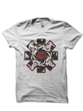 Red Hot Chili Peppers Half Sleeve White T-Shirt Hoodie, Sweatshirt | PureTeeCo.com