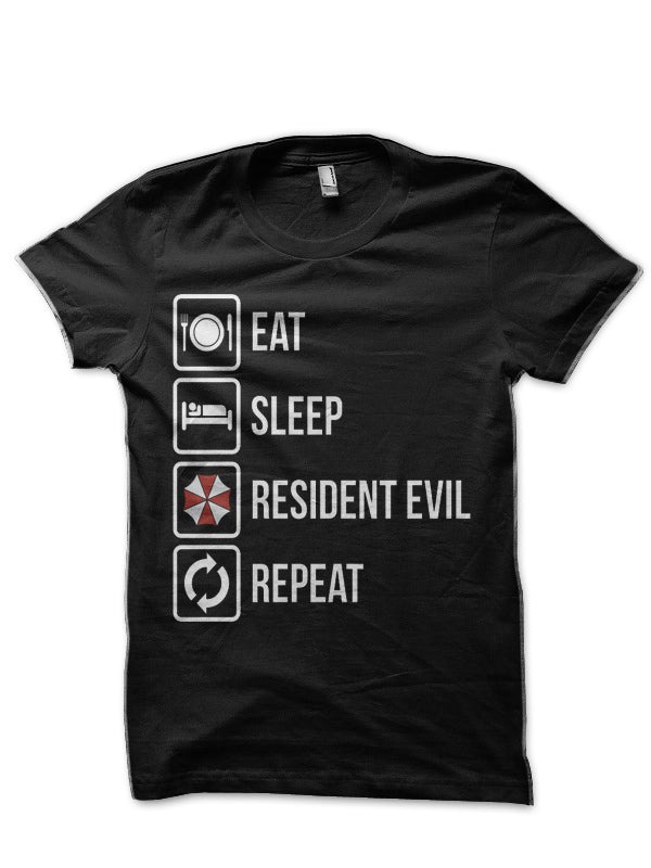 Eat, Sleep, Repeat â€“ Resident Evil Black T-Shirt Hoodie, Sweatshirt | PureTeeCo.com