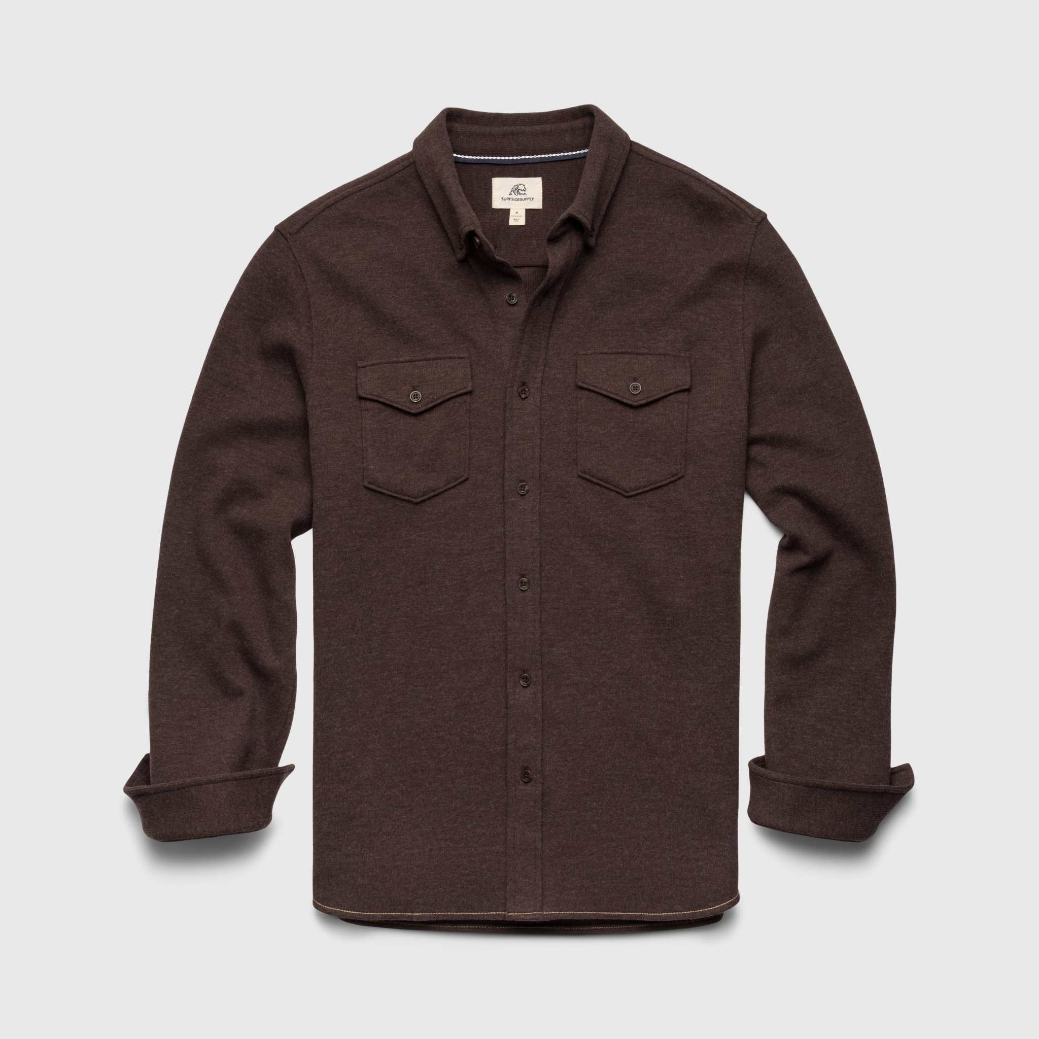 Rex Soft Knit Shirt - Dark Brown Heather Hoodie, Sweatshirt | PureTeeCo.com (Image 1)
