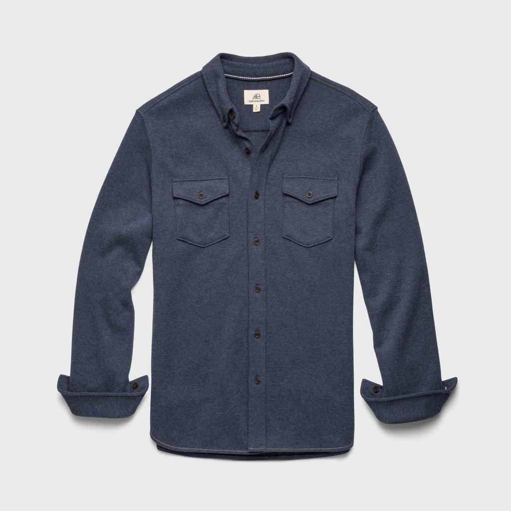 Rex Soft Knit Shirt - Navy Heather Hoodie, Sweatshirt | PureTeeCo.com (Image 1)