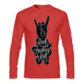 Rock And Fucking Roll Red Full Sleeve Tee Hoodie, Sweatshirt | PureTeeCo.com