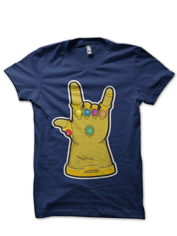 Thanos Rock On Navy Blue T-Shirt Hoodie, Sweatshirt | PureTeeCo.com