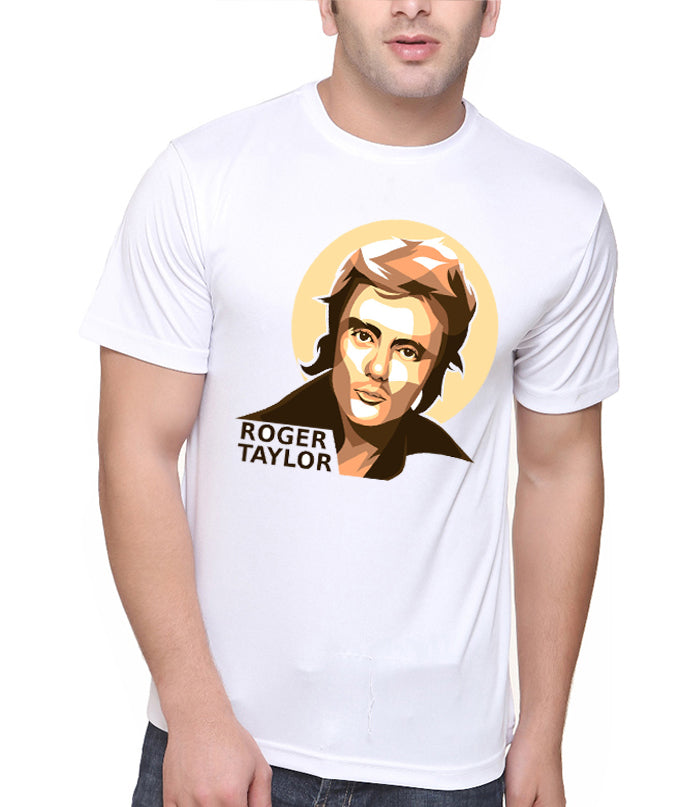 Roger Taylor Half Sleeve White T-Shirt Hoodie, Sweatshirt | PureTeeCo.com