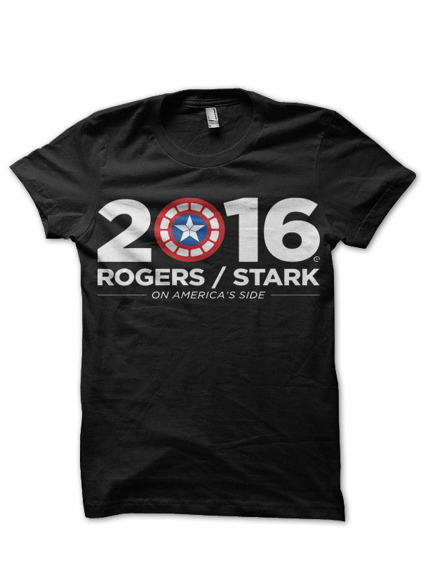 Rogers Vs Stark Black Tee Hoodie, Sweatshirt | PureTeeCo.com
